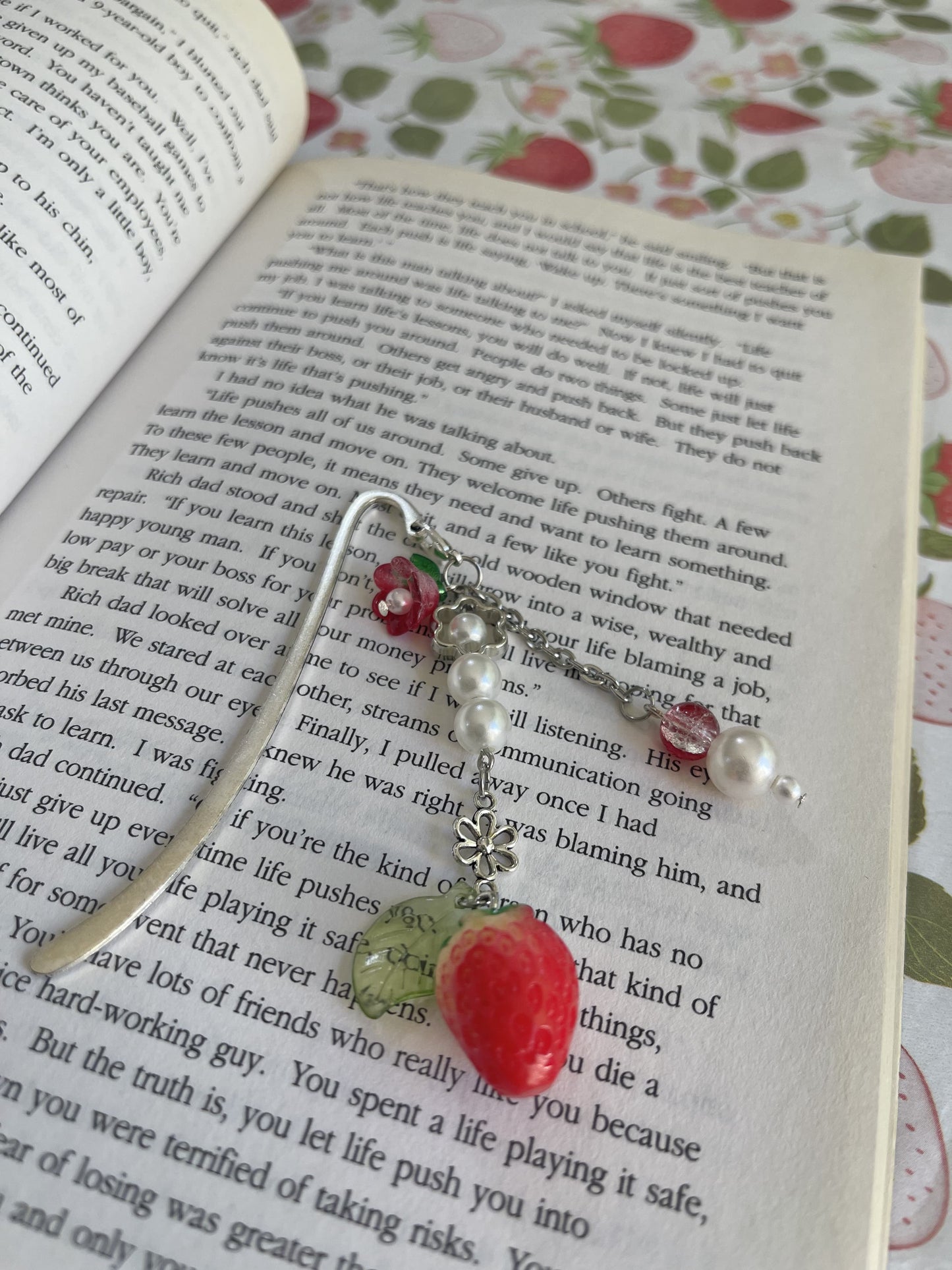 Strawberry Book Charm