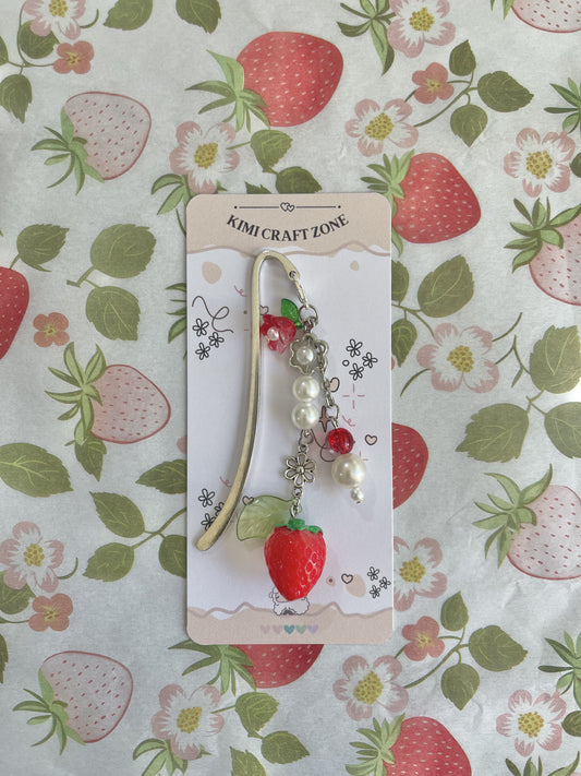 Strawberry Book Charm