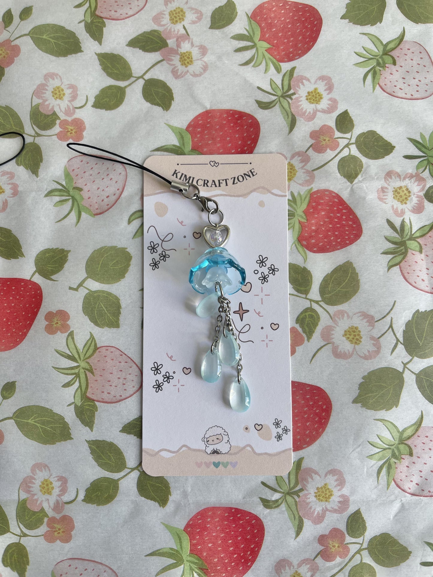 Raindrop Jellyfish Phone Charm