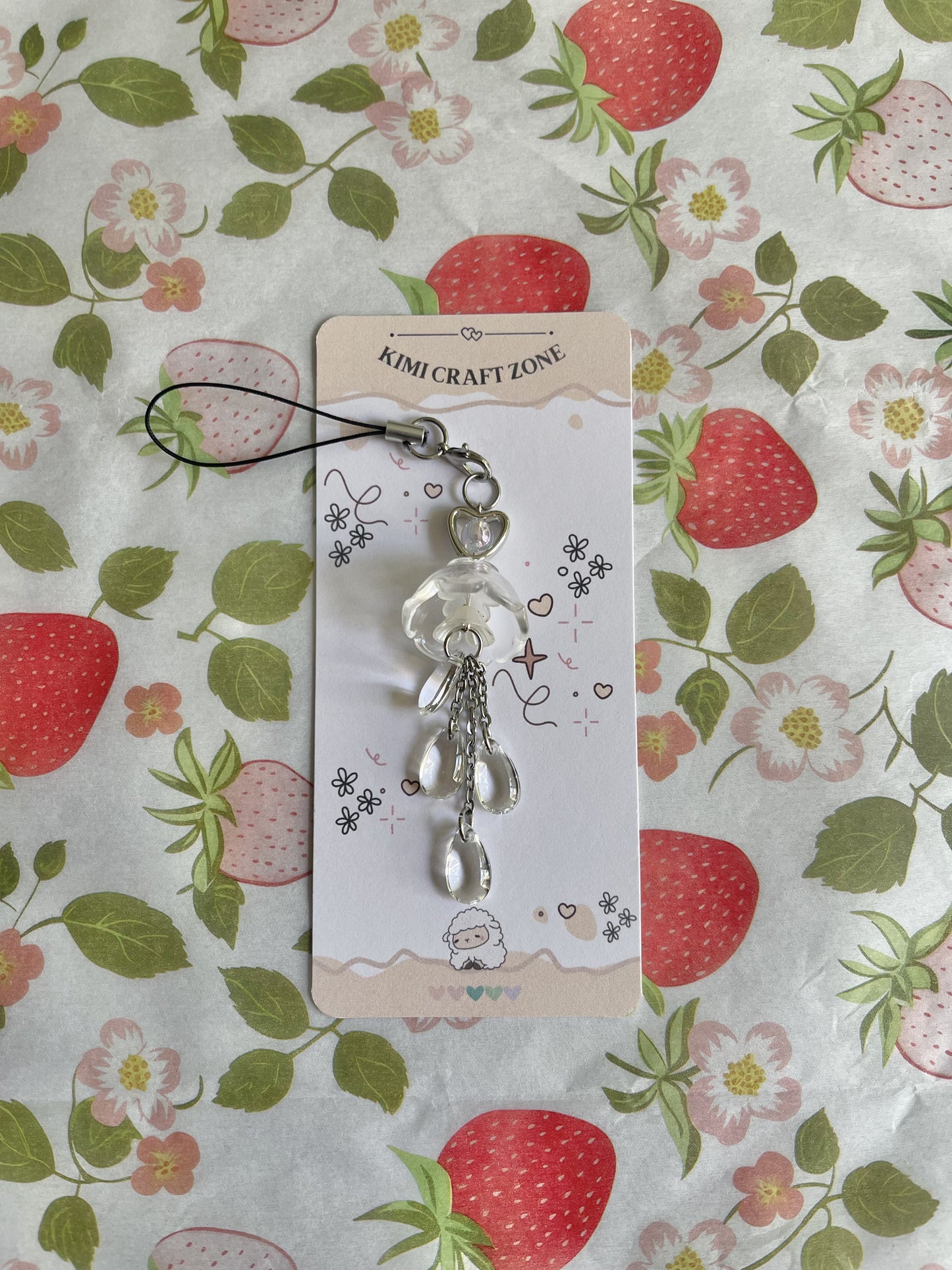 Raindrop Jellyfish Phone Charm